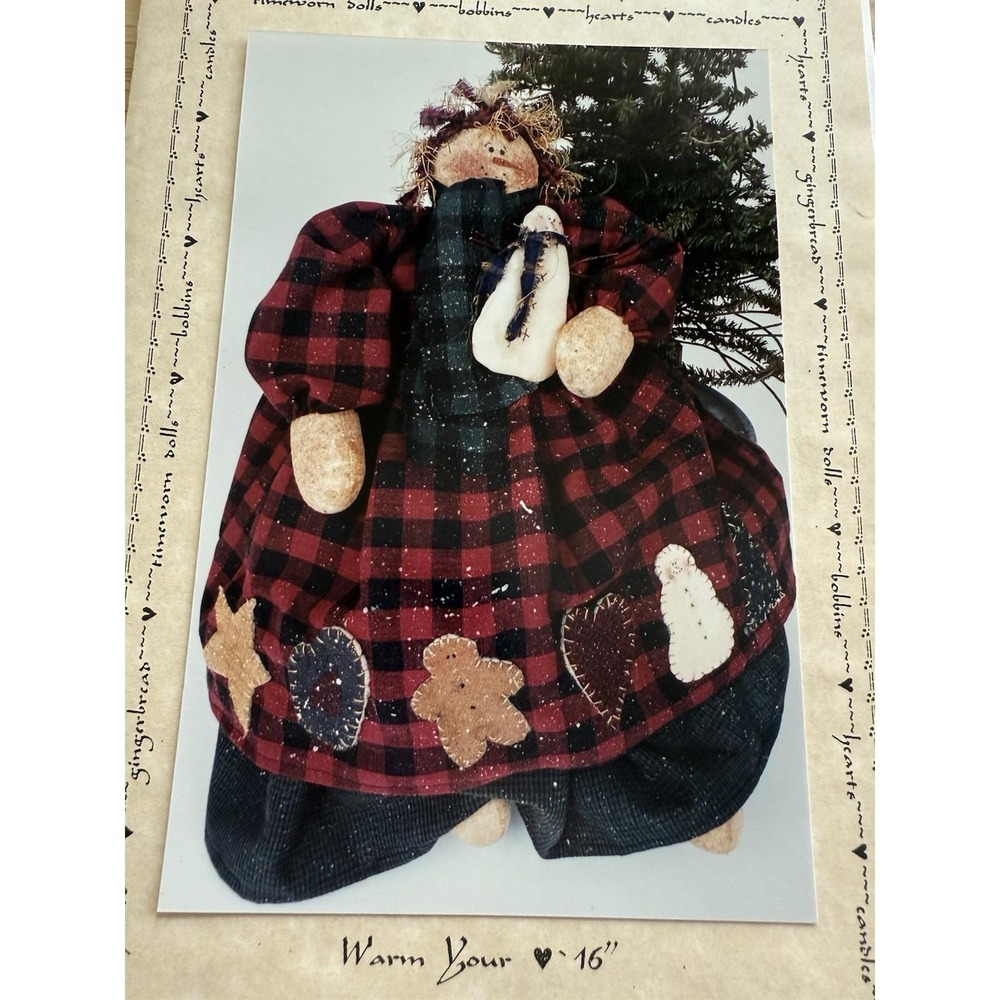 Katie's Homespun Stitches Warm Your Heart 16"Winter Memories Doll Pattern‎ Uncut